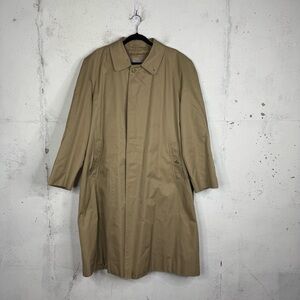 Burberrys Of London Khaki Mens Nova Check Trench Coat Jacket 44 Reg